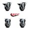 Service Caster 3.5'' Thermo Rubber Wheel Swivel Top Plate Caster Set with 2 Posi Brakes 2 Rigid, 4PK SCC-20S3514-TPRB-PLB-2-R-2 - alternate 5